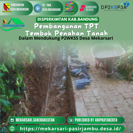 Program Bantuan TPT dari DISPERKIMTAN dalam rangka mendukung P2WKSS Desa Mekarsari 
